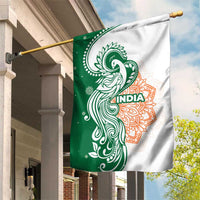 India Christmas Garden Flag with Peacock Mandala Pattern and Tricolor Design - Wonder Print Shop