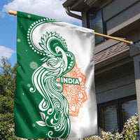 India Christmas Garden Flag with Peacock Mandala Pattern and Tricolor Design - Wonder Print Shop