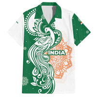 India Christmas Hawaiian Shirt with Peacock Mandala Pattern and Tricolor Design - Wonder Print Shop