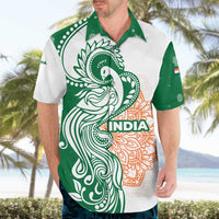 India Christmas Hawaiian Shirt with Peacock Mandala Pattern and Tricolor Design - Wonder Print Shop