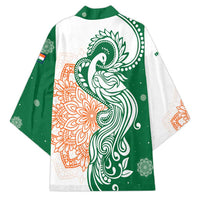 India Christmas Kimono with Peacock Mandala Pattern and Tricolor Design - Wonder Print Shop