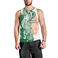 India Christmas Men Tank Top with Peacock Mandala Pattern and Tricolor Design - Wonder Print Shop