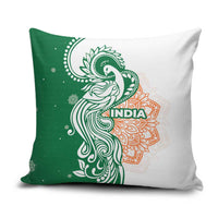 India Christmas Pillow Cover with Peacock Mandala Pattern and Tricolor Design - Wonder Print Shop