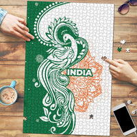 India Christmas Puzzle with Peacock Mandala Pattern and Tricolor Design - Wonder Print Shop