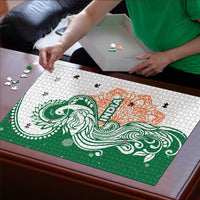 India Christmas Puzzle with Peacock Mandala Pattern and Tricolor Design - Wonder Print Shop