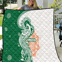 India Christmas Quilt with Peacock Mandala Pattern and Tricolor Design - Wonder Print Shop