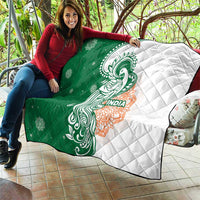India Christmas Quilt with Peacock Mandala Pattern and Tricolor Design - Wonder Print Shop