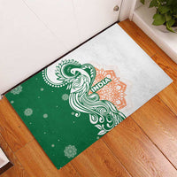 India Christmas Rubber Doormat with Peacock Mandala Pattern and Tricolor Design - Wonder Print Shop