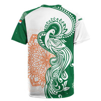 India Christmas Rugby Jersey with Peacock Mandala Pattern and Tricolor Design - Wonder Print Shop