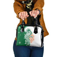 India Christmas Shoulder Handbag with Peacock Mandala Pattern and Tricolor Design - Wonder Print Shop