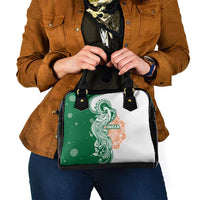 India Christmas Shoulder Handbag with Peacock Mandala Pattern and Tricolor Design - Wonder Print Shop