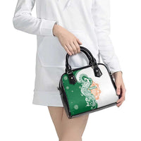 India Christmas Shoulder Handbag with Peacock Mandala Pattern and Tricolor Design - Wonder Print Shop