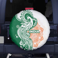 India Christmas Spare Tire Cover with Peacock Mandala Pattern and Tricolor Design - Wonder Print Shop