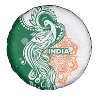India Christmas Spare Tire Cover with Peacock Mandala Pattern and Tricolor Design - Wonder Print Shop