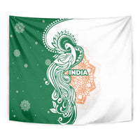 India Christmas Tapestry with Peacock Mandala Pattern and Tricolor Design - Wonder Print Shop