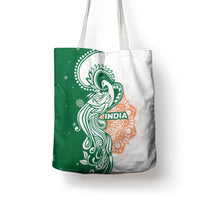 India Christmas Tote Bag with Peacock Mandala Pattern and Tricolor Design - Wonder Print Shop