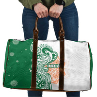 India Christmas Travel Bag with Peacock Mandala Pattern and Tricolor Design - Wonder Print Shop