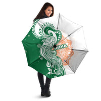 India Christmas Umbrella with Peacock Mandala Pattern and Tricolor Design - Wonder Print Shop