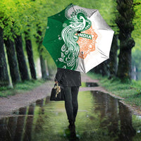 India Christmas Umbrella with Peacock Mandala Pattern and Tricolor Design - Wonder Print Shop