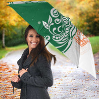 India Christmas Umbrella with Peacock Mandala Pattern and Tricolor Design - Wonder Print Shop