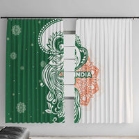 India Christmas Window Curtain with Peacock Mandala Pattern and Tricolor Design - Wonder Print Shop