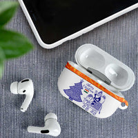 India Christmas AirPods Case with Elephant Santa Tree Design and Tricolor Holiday Pattern - Wonder Print Shop