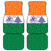 India Christmas Car Mats with Elephant Santa Tree Design and Tricolor Holiday Pattern - Wonder Print Shop