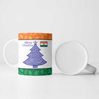 India Christmas Ceramic Mug with Elephant Santa Tree Design and Tricolor Holiday Pattern - Wonder Print Shop