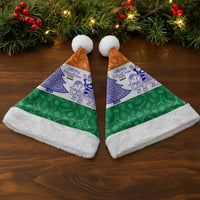 India Christmas Santa Hat with Elephant Santa Tree Design and Tricolor Holiday Pattern - Wonder Print Shop