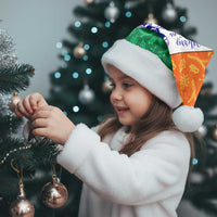 India Christmas Santa Hat with Elephant Santa Tree Design and Tricolor Holiday Pattern - Wonder Print Shop