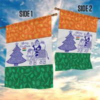 India Christmas Garden Flag with Elephant Santa Tree Design and Tricolor Holiday Pattern - Wonder Print Shop