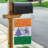 India Christmas Garden Flag with Elephant Santa Tree Design and Tricolor Holiday Pattern - Wonder Print Shop