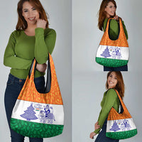 India Christmas Grocery Bag with Elephant Santa Tree Design and Tricolor Holiday Pattern - Wonder Print Shop