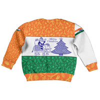 India Christmas Kid Ugly Christmas Sweater with Elephant Santa Tree Design and Tricolor Holiday Pattern - Wonder Print Shop