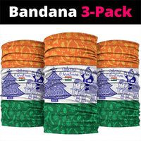 India Christmas Neck Gaiter with Elephant Santa Tree Design and Tricolor Holiday Pattern - Wonder Print Shop