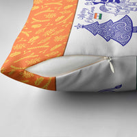 India Christmas Pillow Cover with Elephant Santa Tree Design and Tricolor Holiday Pattern - Wonder Print Shop