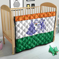 India Christmas Quilt with Elephant Santa Tree Design and Tricolor Holiday Pattern - Wonder Print Shop