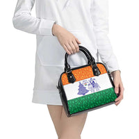 India Christmas Shoulder Handbag with Elephant Santa Tree Design and Tricolor Holiday Pattern - Wonder Print Shop
