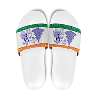 India Christmas Slide Sandals with Elephant Santa Tree Design and Tricolor Holiday Pattern - Wonder Print Shop