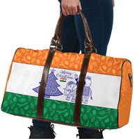 India Christmas Travel Bag with Elephant Santa Tree Design and Tricolor Holiday Pattern - Wonder Print Shop