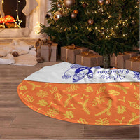 India Christmas Tree Skirt with Elephant Santa Tree Design and Tricolor Holiday Pattern - Wonder Print Shop