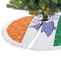 India Christmas Tree Skirt with Elephant Santa Tree Design and Tricolor Holiday Pattern - Wonder Print Shop