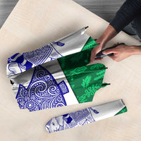 India Christmas Umbrella with Elephant Santa Tree Design and Tricolor Holiday Pattern - Wonder Print Shop