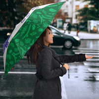 India Christmas Umbrella with Elephant Santa Tree Design and Tricolor Holiday Pattern - Wonder Print Shop