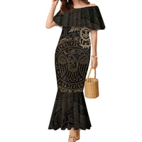 Viking Raven Family Matching Mermaid Dress and Hawaiian Shirt Wisdom in Flight - Wonder Print Shop