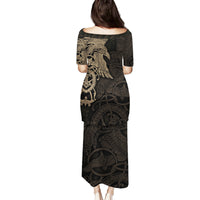 Viking Raven Family Matching Puletasi Dress and Hawaiian Shirt Wisdom in Flight - Wonder Print Shop