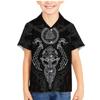 Viking Valhalla Family Matching Mermaid Dress and Hawaiian Shirt Odin and Drakkar Pattern - Wonder Print Shop