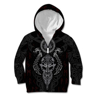 Viking Valhalla Kid Hoodie Odin and Drakkar Pattern - Wonder Print Shop