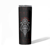 Viking Valhalla Skinny Tumbler Odin and Drakkar Pattern - Wonder Print Shop