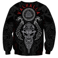 Viking Valhalla Sweatshirt Odin and Drakkar Pattern - Wonder Print Shop